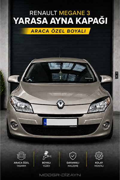 ModGR-Dizayn RENAULT MEGANE 3 ARACA ÖZEL BOYALI YARASA AYNA KAPAĞI A+ KÜL BEJ