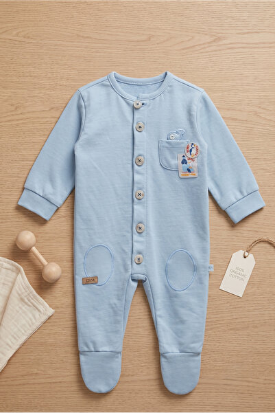 Caramell 100% Cotton Baby Boy Romper with Buttoned Pocket Detail (1-6 Months ...