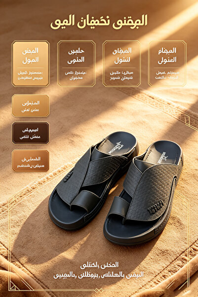 SAUDI STEPS Men's Slip-On Sandals - Comfortable Geometric Design - Unique Pie...