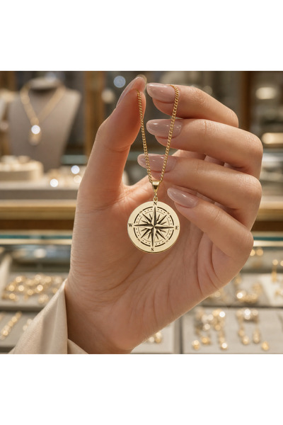 tigrida jewelry 925 ayar gümüş Pusula Kolye