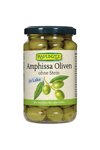 Rapunzel Măsline verzi fără sâmburi Amphissa în saramură organică, 315g