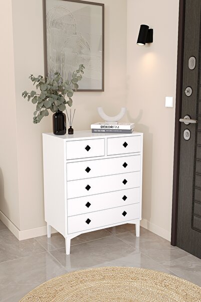 DEKORFİM DF11103 6 Çekmeceli Şifonyer Modern Yatak Odası Bebek Odası Çamaşır,...