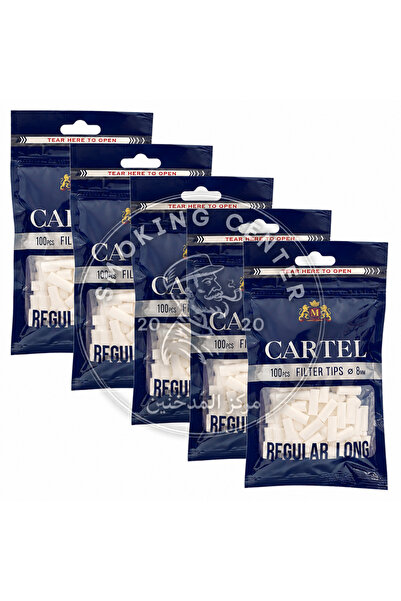 Cartel فلاتر قطن كارتل 8mm طويلة ( 5 أكياس ) 8mm Regular Long Filter Tips