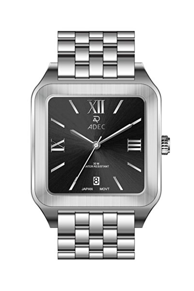 Adec Ag24109-2 Steel Case Square Case with Calendar Japanese 3 Atm Waterproof...