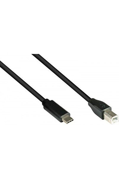 Good Connections Πλεγμένο Καλώδιο USB 2.0 USB-C Αρσενικό - USB-B PD Μαύρο 0,5μ