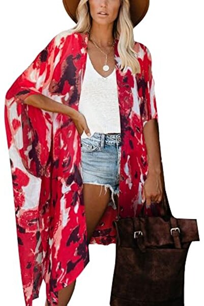 Moss Rose Women's Beach Cover up Swimsuit Kimono Cardigan with Bohemian Flora...