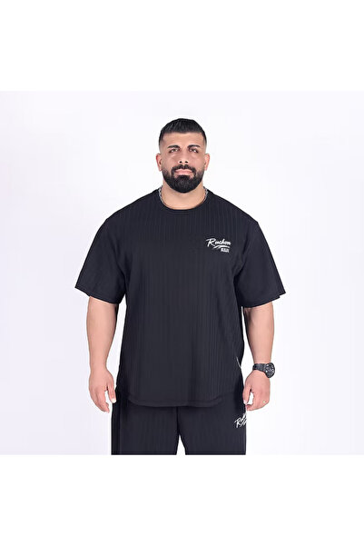 Ruchon USA Erkek Oversize Spor Tişörtü Siyah