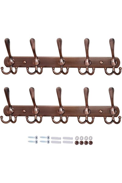 GENERAL Dseap Coat Rack Wall Mounted - 5 Tri Hooks, Heavy Duty, Stainless Ste...