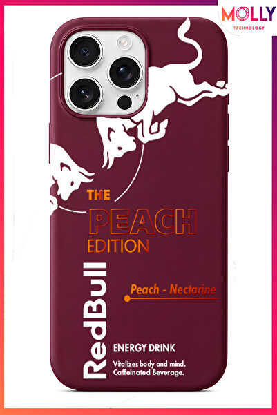 Molly iPhone 15 PRO MAX İçin Vişne Redbull The Peach Edition Desenli İçi Kadi...
