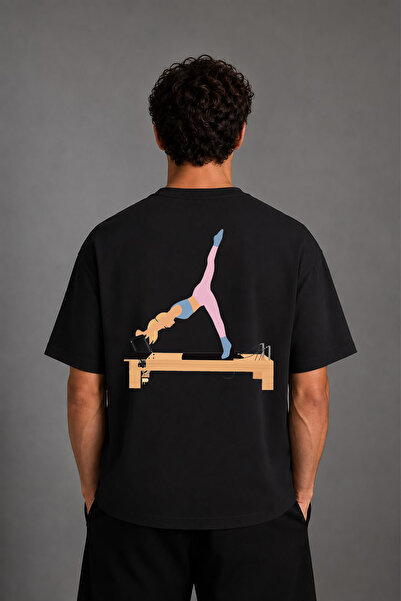 VSRN Μπλουζάκι Reformer 1 Design με στάμπα στην πλάτη, μαύρο, oversized