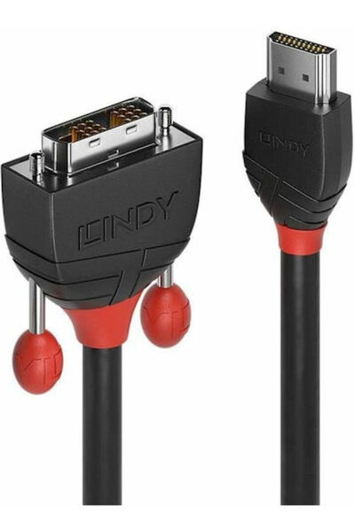 LİNDY Καλώδιο DVI-D αρσενικό σε HDMI αρσενικό, 5μ, Μαύρο (36274)