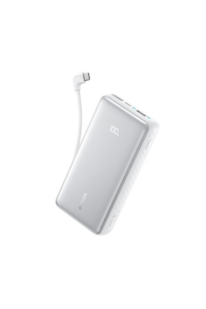 Anker Zolo 10000mAh 22.5W Power Bank cu cablu USB-C, Alb