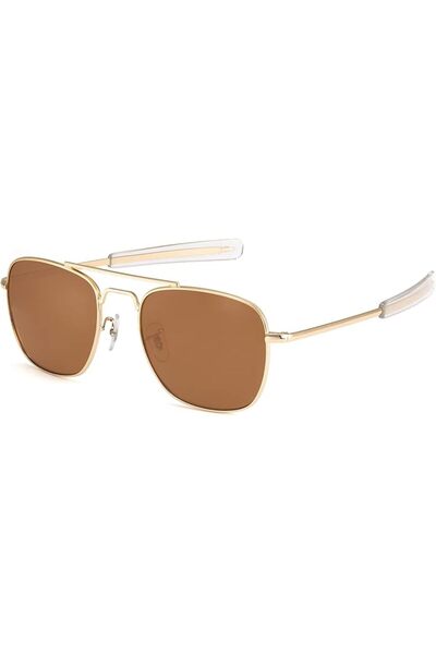 GENERAL IOHLNG Mens Aviator Sunglasses Polarized 55mm Pilot Military Square S...