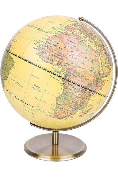 Exerz 8" Globe Golden and White - Wedding Guest Book - Bronze Metal Arc and B...