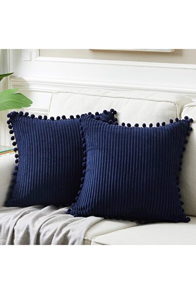 Fancy Homi Pack of 2 Boho Decorative Throw Pillow Covers with Pom-poms, Soft ...