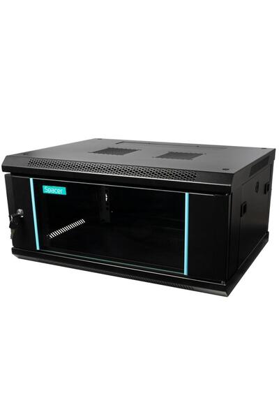 Spacer Dulap 19 " 4U 600x450mm, pentru montare pe perete, demontabil, negru, ...