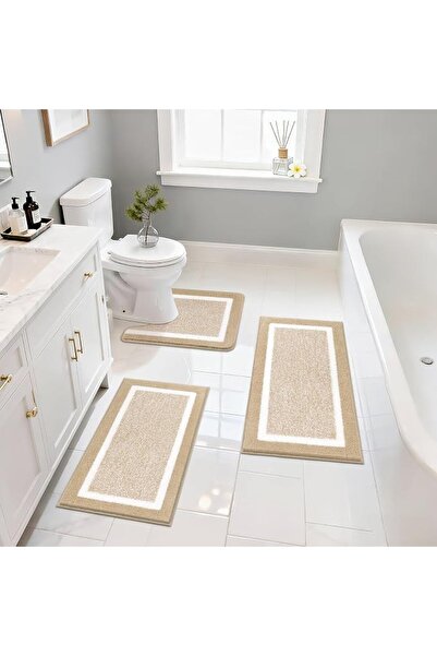 Pauwer Bathroom Rugs Sets 3 Piece Bathroom Shower Rugs with U-Shaped Contour ...