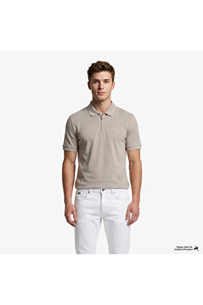 BOSS Passerzip Erkek Gri Polo