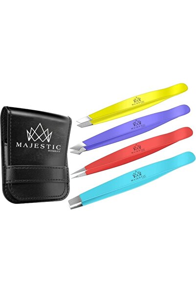 Majestic Bombay Fine Point + Slant Tweezers for Women and Men – Splinter Tick...