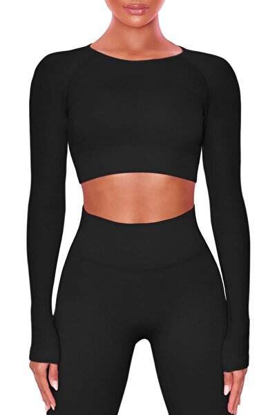 GENERAL Buttergene Women 1 Athleisure | Long Sleeve Crop Top, High Waist Legg...