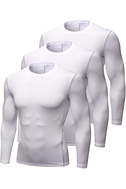 GENERAL Men's Compression Shirts Long Sleeve Athletic Workout Tops Gym Unders...
