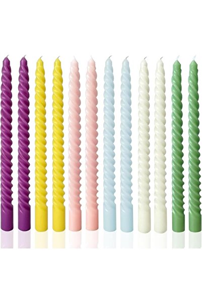 GENERAL Pink Spiral Taper Dinner Candles Conical Stick Candles Wax Unscented ...
