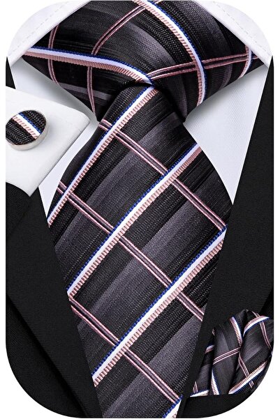 Dubulle Mens Paisely Silk Tie for Men Necktie and Pocket Square Set