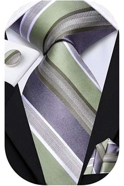 Dubulle Mens Paisely Silk Tie for Men Necktie and Pocket Square Set
