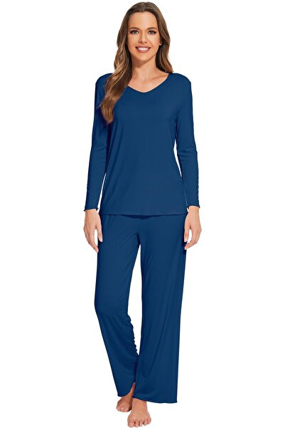 Wiwi Pajamas Sets for Women Soft Long Sleeve Tops and Pants Sleepwear Ladies ...