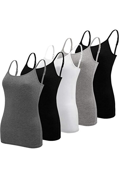 BQTQ 5 Pcs Women's Camisole Vest Tops Spaghetti Strap Undershirts Camisoles |...
