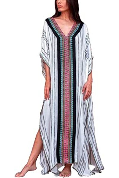 GENERAL Women's Summer Long Beach Dress Kimono Maxi Kaftan Cover ups