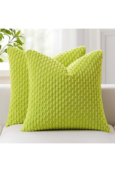 K KEVIN TEXTILE 2 Packs Decorative Throw Pillow Covers 18x18 Inch for Living ...