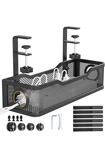 GENERAL Cinati Under Desk Cable Tray - White, No Drill, 15.7" Cable Tray with...