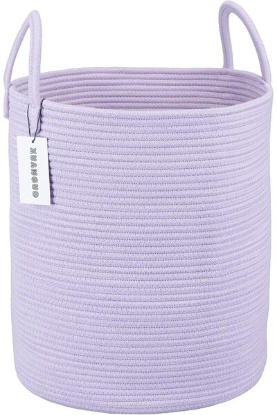 XUANGUO Cotton Rope Laundry Basket Hamper for Clothes Woven Storage Basket fo...
