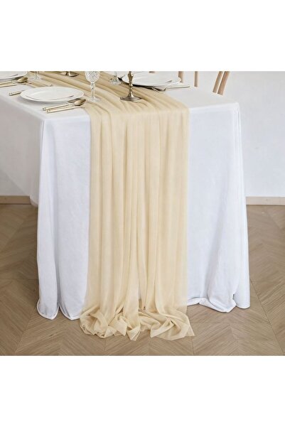 Generic Brand Two chiffon table runners, bohemian-style wedding table decorat...