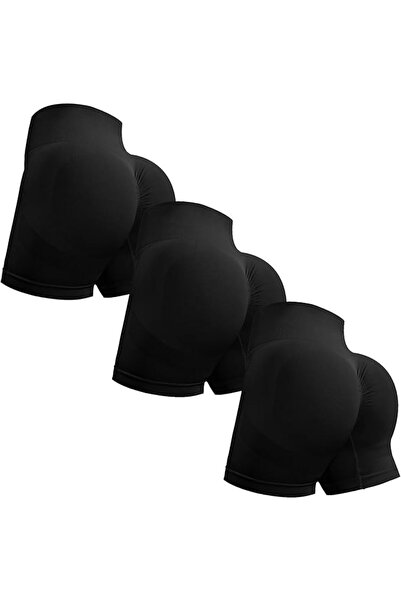 GENERAL OVESPORT 3 Piece Workout Shorts for Women Seamless Scrunch Butt Lifti...