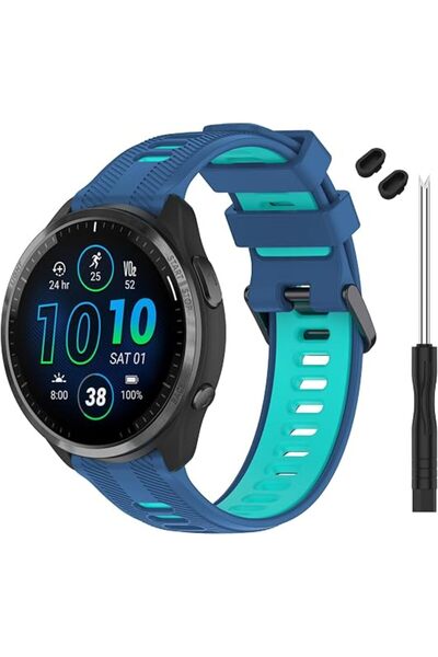 GENERAL حزام متوافق مع ساعة Garmin Forerunner 965 - حزام ساعة بديل من السيليك...