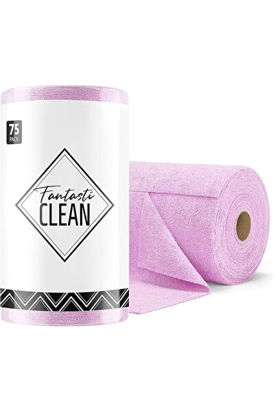 FantastiCLEAN Microfiber Cleaning Cloth Roll -75 Pack, Tear Away Microfiber T...