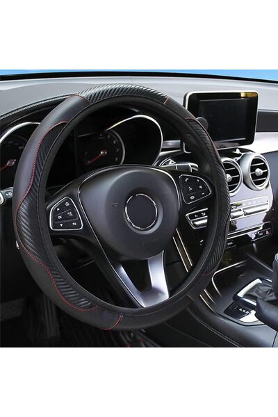 bolivia's Car Steering Wheel Cover Carbon Fiber, 38 Cm Breathable Anti Slip C...