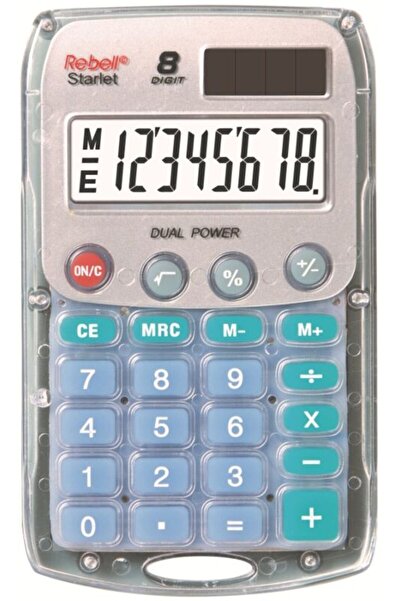 MC Micostore Rebell Starlet pocket calculator 8 digits transparent