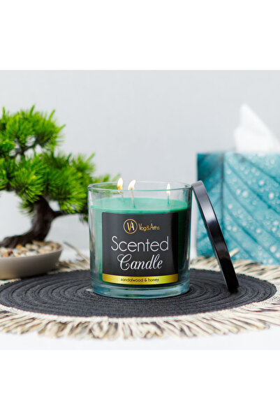 Alista Home Lumânare parfumată, Santal și Miere, 350 g, 3 fitiluri
