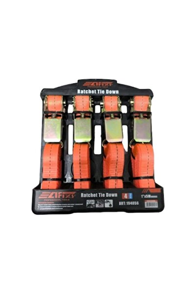 AFIXS Set de 4 chingi de ancorare cu clichet, Afixs, reglabile, lungime 5 m, ...