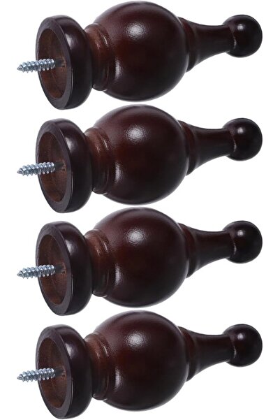 Morvena Picks Set de capete decorative din lemn de culoare cafea din 4 piese,...