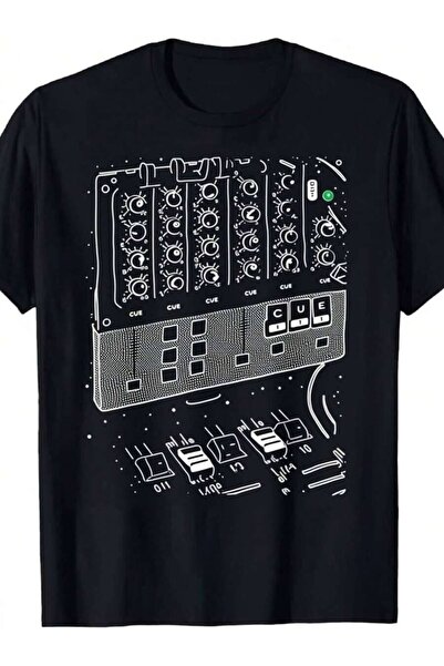 25W Men''S DJ Graphic T-Shirt Electronic Producer Design With Audio Mixer Pri...