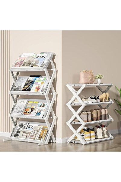 Tazweeq Shoe Rack for Closet, 4-Tier Narrow Shoe Shelf Space Saving, 8-12 Pai...