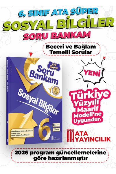 Ata Yayıncılık 6. Sınıf Sosyal Bilgiler Ata Süper Soru Bankam Yeni