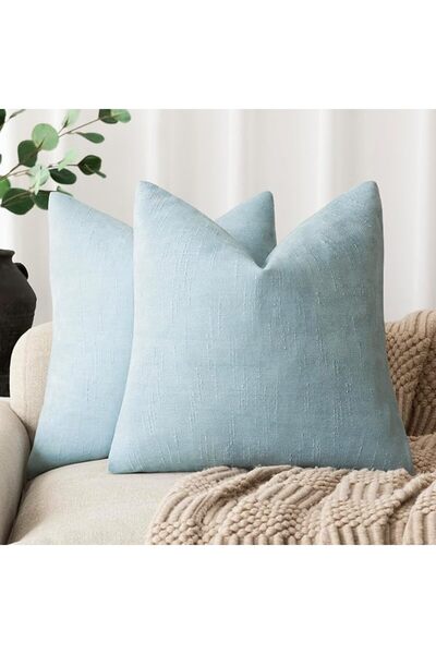 Foindtower Pack of 2 Soft Textured Throw Decorative Pillow Covers Square Acce...
