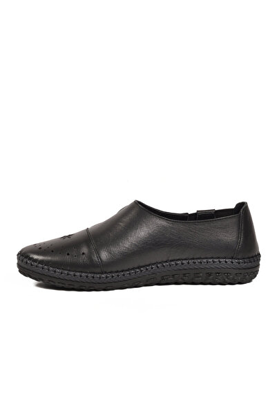 Voyager Black Anatomical Genuine Leather Side Elastic Women's Casual Shoes Z1...