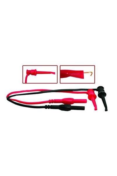 Alista Home Измервателен кабел с кука-скоба и бананови щекери, 33 см, 20А, 10...