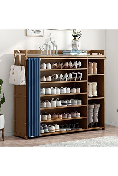 iekufes Shoe Rack, Wooden Shoe Rack Organizer, 4 Tier Shoe Storage Shelf, Fre...